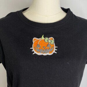 Hello Kitty Pumpkin Embroidery Shirt